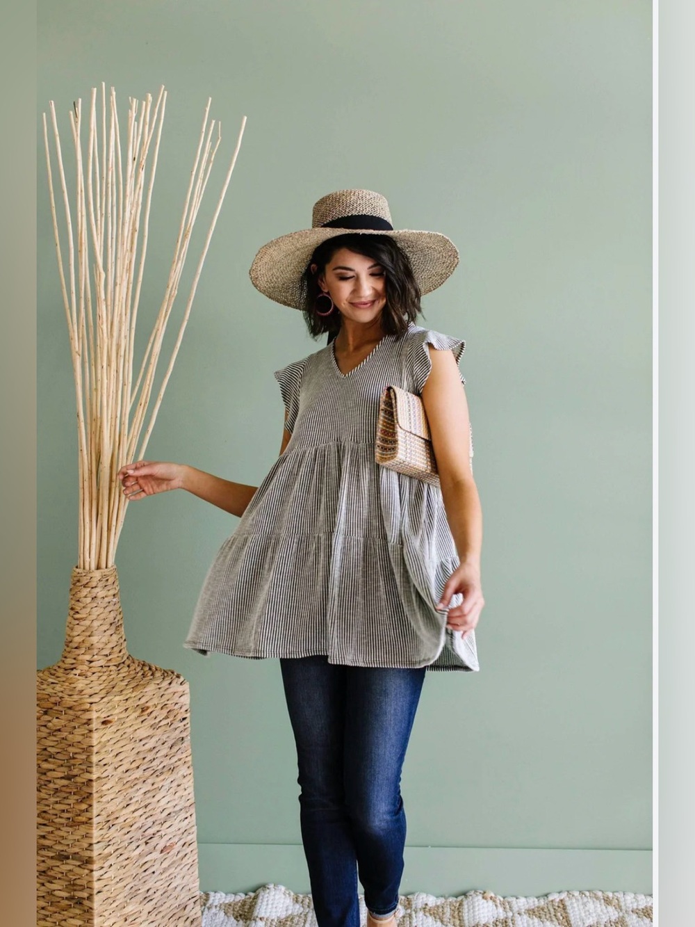 Anniewear Women’s Lavender/Gray V-Neck Tunic